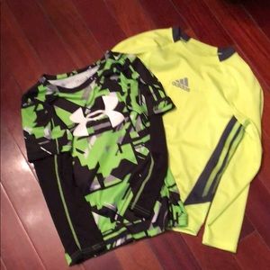 2 Boys Long Sleeve Base Layer Shirts Size 6